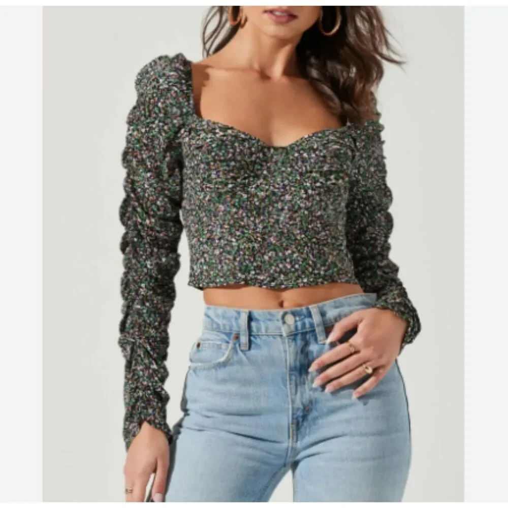 ASTR The Label Ditsy Floral Blouse Size Medium